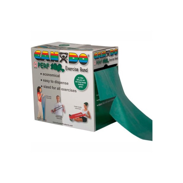 Fabrication Enterprises CanDo Perf 100 Latex Free Exercise Band, Green, 100 Yard Roll, 1 Roll/Box 1385641 - main